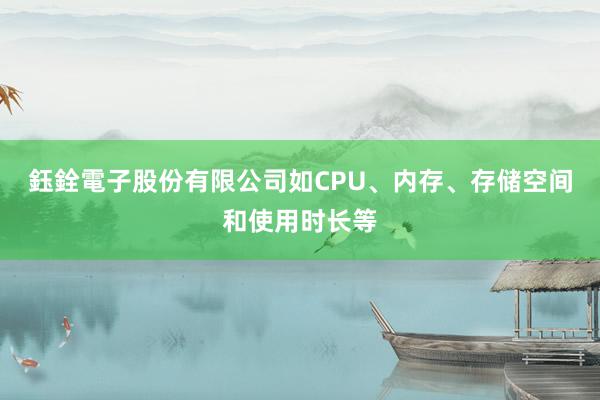 鈺銓電子股份有限公司如CPU、内存、存储空间和使用时长等